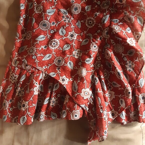 mini dress floral print linen ruffle - Picture 16 of 16